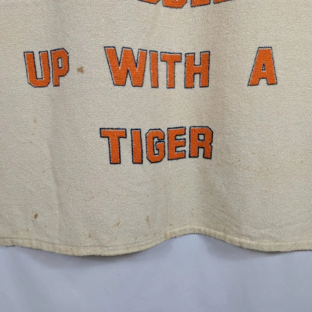 Cuddle Up With a Tiger Vintage Towel Terry Bear Detroit LSU Clemson Auburn